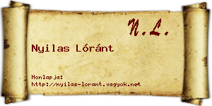 Nyilas Lóránt névjegykártya